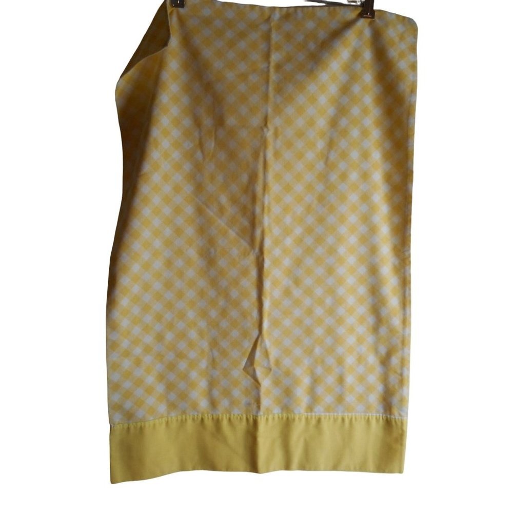 Vintage White Yellow Checked Standard Pillowcase Dantrel Muslin cottage chic